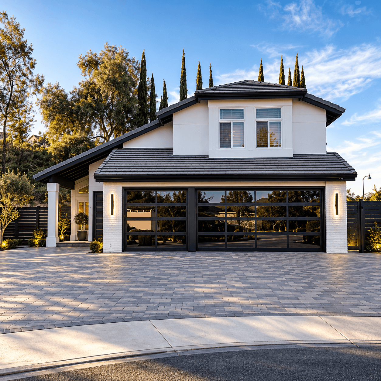 Full View Glass garage door in black — recent Entrancio installation in Encinitas, California